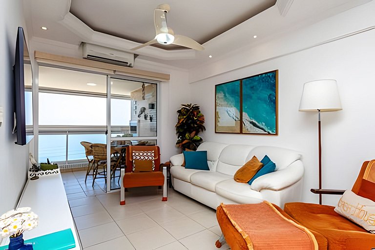 Frente Mar/24º/Ar/Enxoval/Piscina Aquec/Lazer