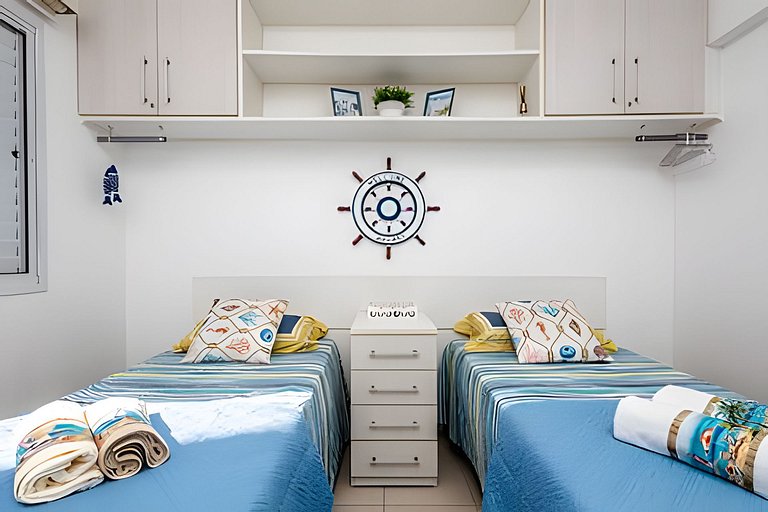 Frente Mar/24º/Ar/Enxoval/Piscina Aquec/Lazer