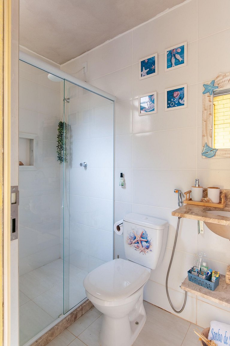 Refúgio Setiba: ar/wi-fi/pet friendly/gar/churrasqueira fogã