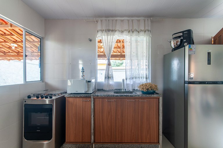 Refúgio Setiba: ar/wi-fi/pet friendly/gar/churrasqueira fogã